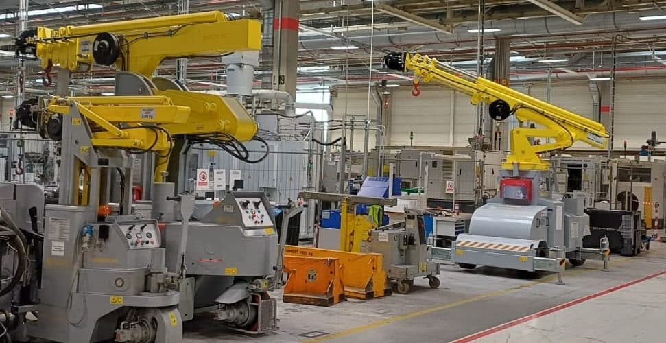 Elektrische hijskranen voor het heffen van ladingen tot 7.500 kg.